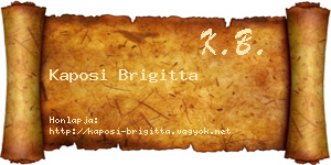 Kaposi Brigitta névjegykártya